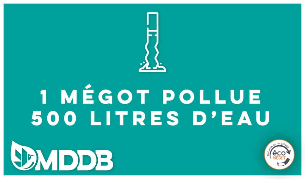Un Mégot pollue 500 litres d'eau
